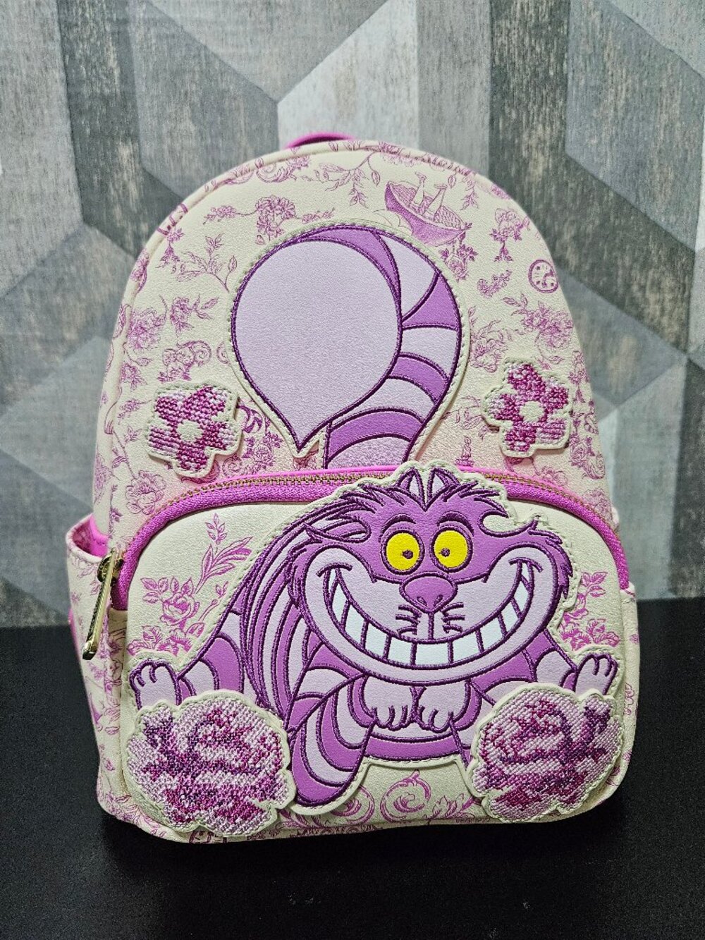 NWT Loungefly Disney Alice Wonderland Cheshire Cat Floral Mini Backpack